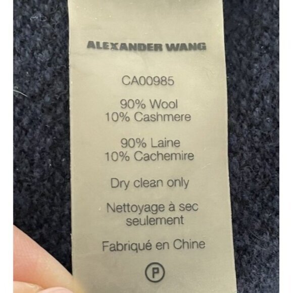 T Alexander Wang Wool Cashmere Cowl Neck Navy Blue Sweater Size Small - Picture 3 of 4